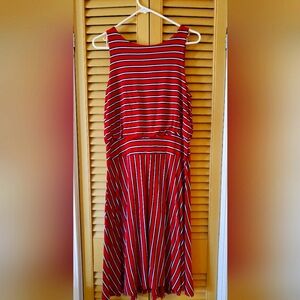 Loft Red White Black Stripe Dress (M)